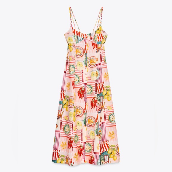 Zara Dresses & Skirts - Zara PATCHWORK PRINT LINEN MIDI DRESS